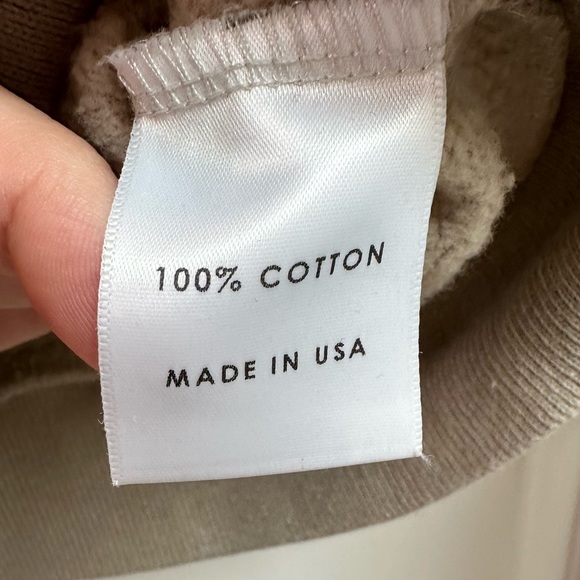 Revolve Lovers & Friends Miela V-Neck Cotton Sweatshirt Beige Taupe Size XS - Picture 5 of 7